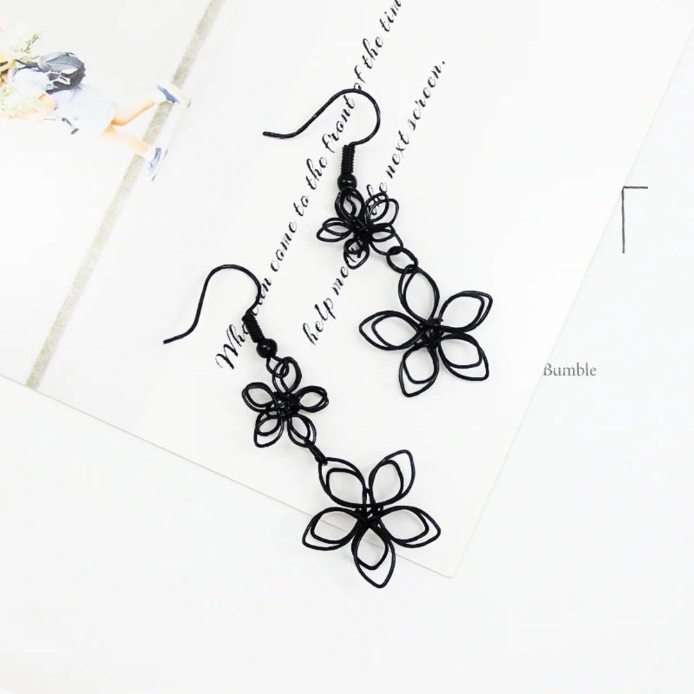 Black Flower Earrings